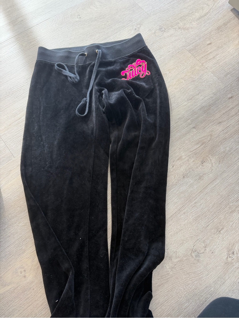 Juicy Couture Black Velour Track Pants
